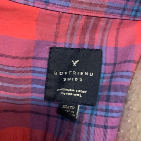 American Eagle plaid boyfriend shirt XS - Picture 4 of 4